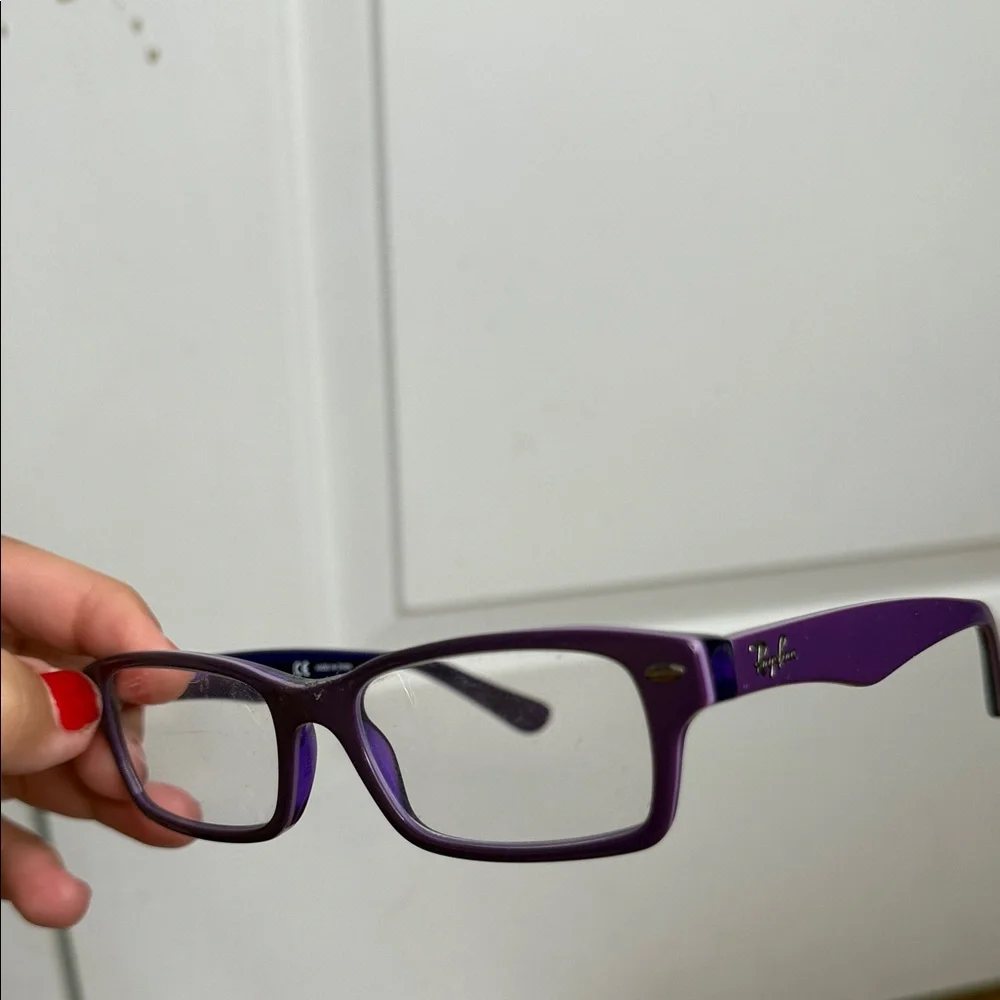 Ray Ban Purple Rectangular Eyeglasses - Picture 2 of 9